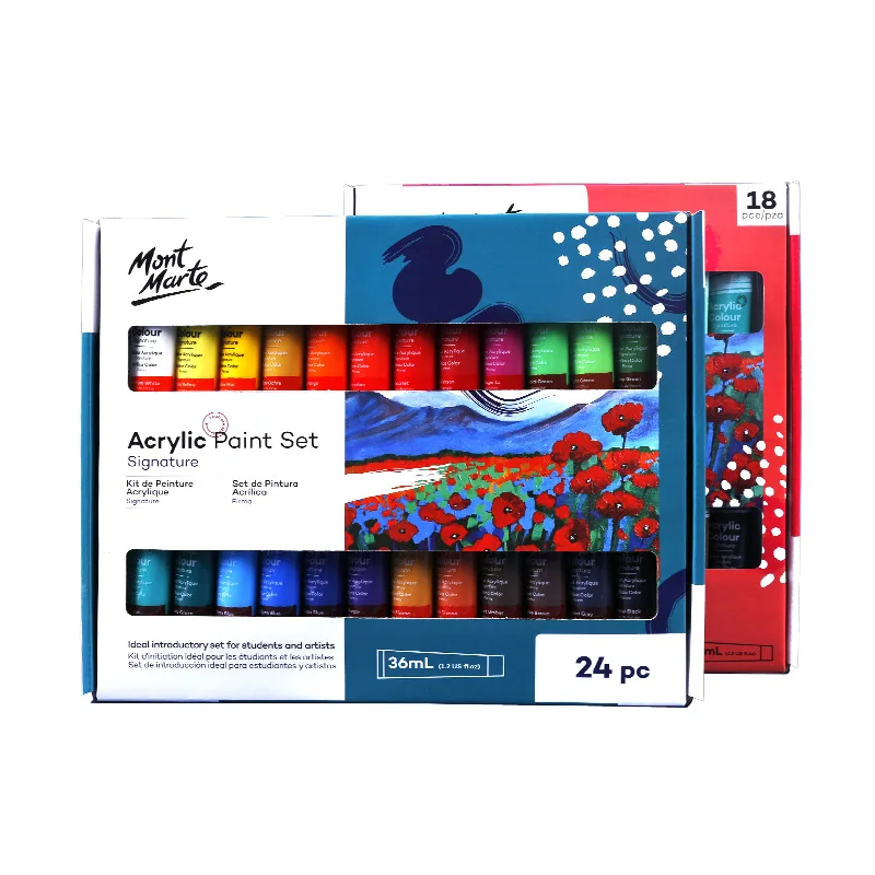 Акриловая краска Set18 24 цвета 36 мл тканевая для одежды текстильное волокно ногтей