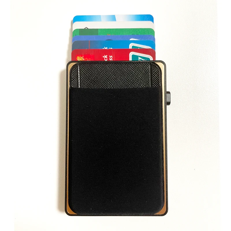 Держатель для кредитных карт YUECIMIE из алюминия и пластика с эластичным чехлом