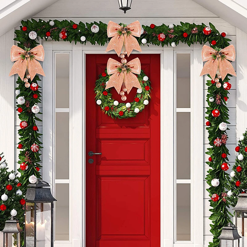 Рождественский бант для украшения рождественской елки Блестящий ленточный