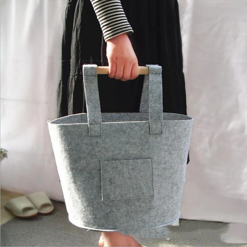 

Foldable Laundry Basket Felt Toy Book Storage basket Dirty Clothes Toys Holder Container Desktop Living Room Bathroom Organizer