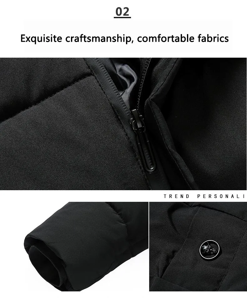 New Men's Winter Down Jacket High Quality Thick Winter Middle-Aged Warm Long Coat Cotton Clothes Men Parkas