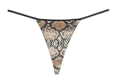 Snake Skin S-XL, женские хлопковые стринги, трусики-стринги, тонкий пояс, бикини, бесшовные стринги для женщин, с Т-образной застежкой, танга, Calcinha - Цвет: Snake Skin