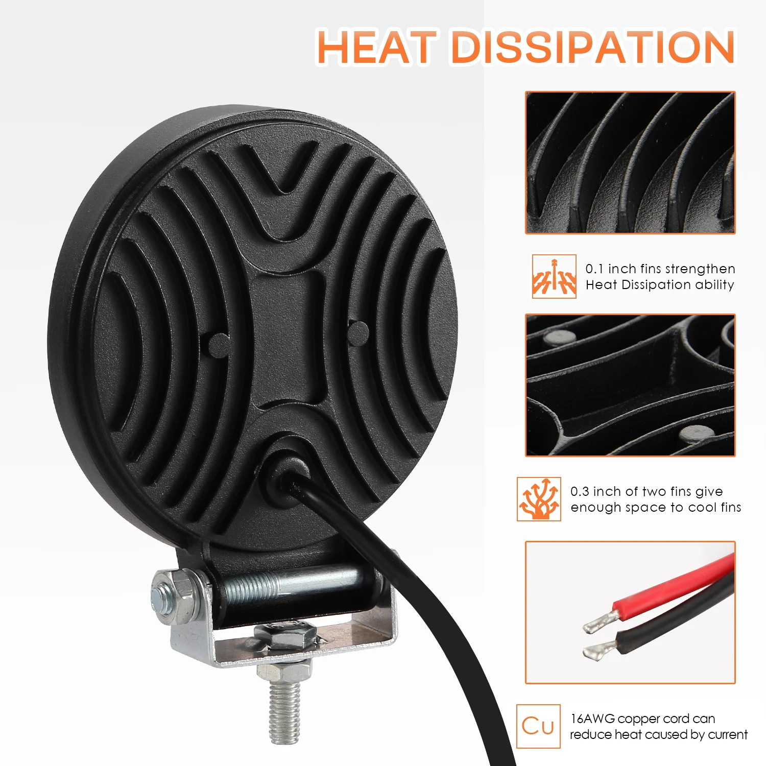 

4" 102W Square LED Work Light Bar OffRoad 12V 24V Round Flood Spot LED Light Bar for Truck Auto 4x4 ATV Boat Car Extrnal Light