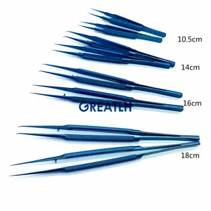 Офтальмологический forpces изогнутый прямой титановый Пинцет 12 см 14 см 16 см 18 см зажим прибор для улучшения кожи вокруг глаз