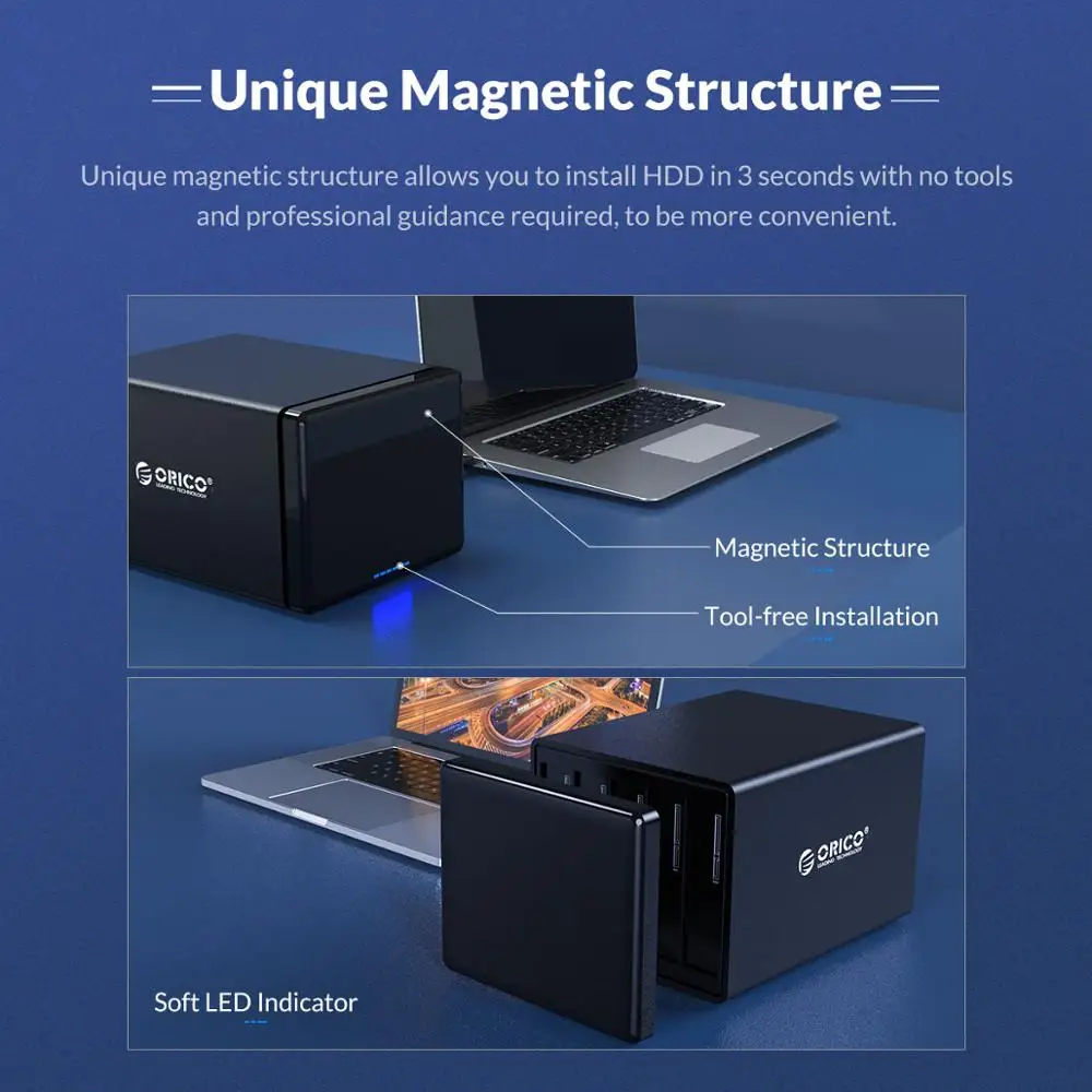 ORICO NS Series 5 Bay 3 ''USB3.0 с док-станцией для RAID HDD 78 Вт адаптер питания Корпус