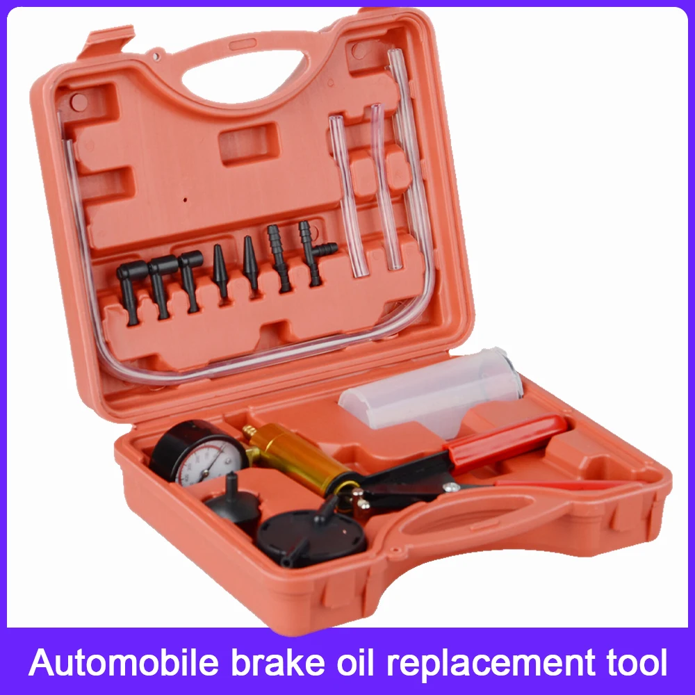 

Hand Held DIY Brake Fluid Bleeder Tools Vacuum Pump Tester Kit Aluminum Pump Body Pressure Vacuum Gauge
