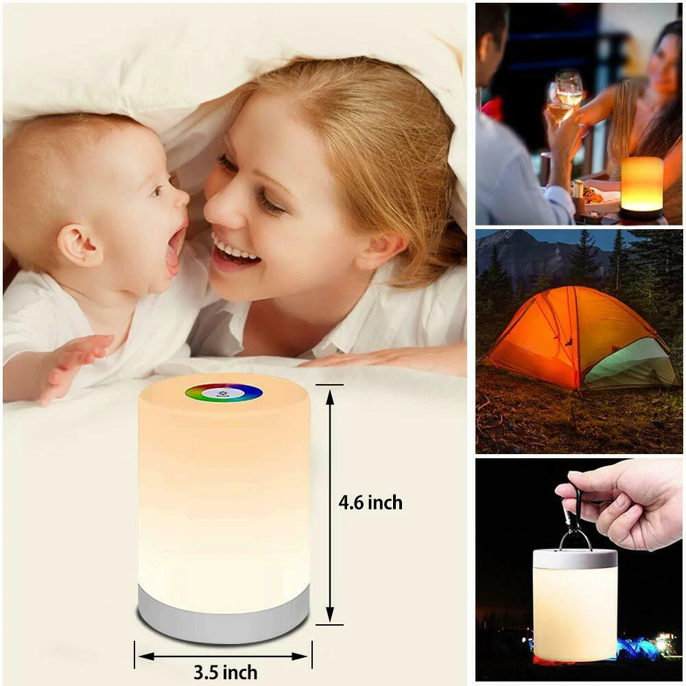 Dimmable LED Touch Night Light Rechargeable Smart Dimmer Bedside Table USB RGB Lamp for Kids Baby Bedroom | Лампы и освещение