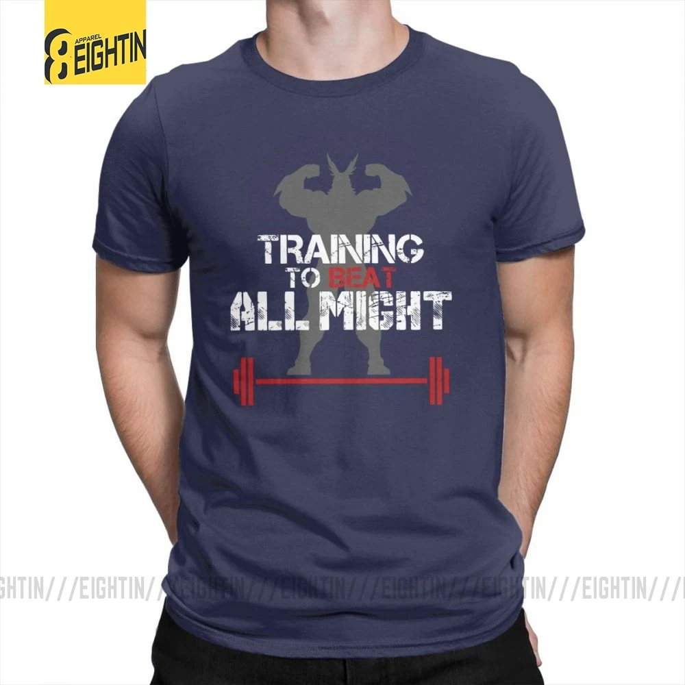 My Hero Academy тренировочный To Beat All Might мужские футболки плюс классические футболки из очищенного хлопка классические футболки с коротким рукавом Новинка - Цвет: Тёмно-синий