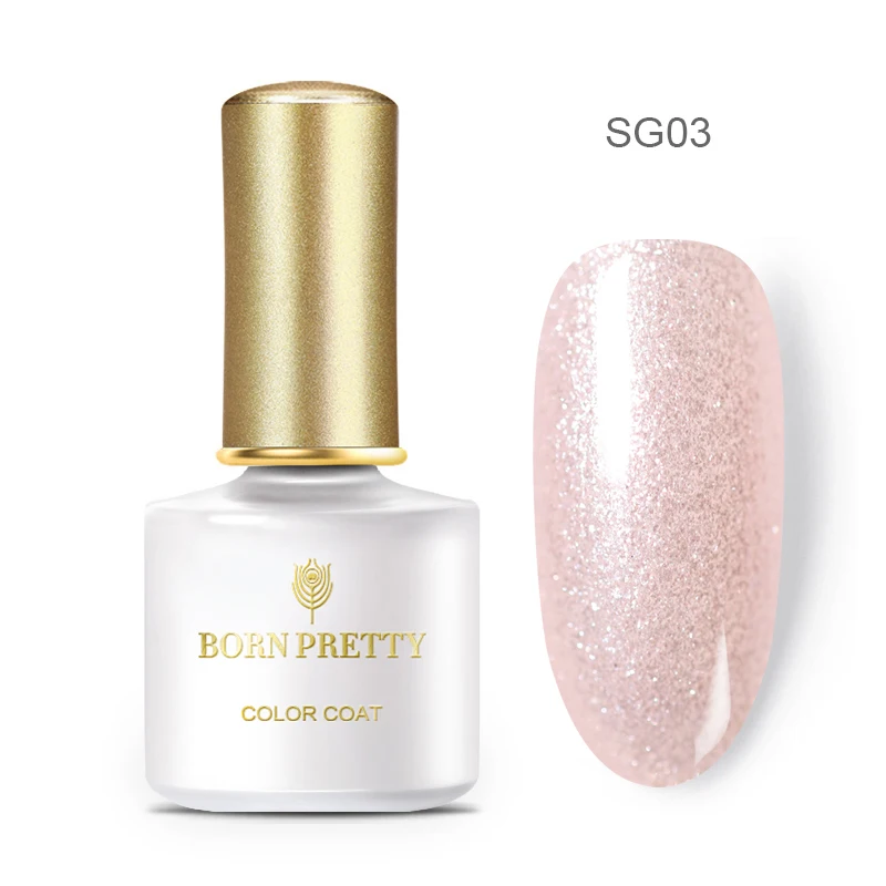BP-SG03 Гель-лак для ногтей BORN PRETTY с блестящими блестками, 6 мл, голографический УФ-гель, розовый, золотой, серебряный, впитывающий Гель-лак - Цвет: BP-SG03