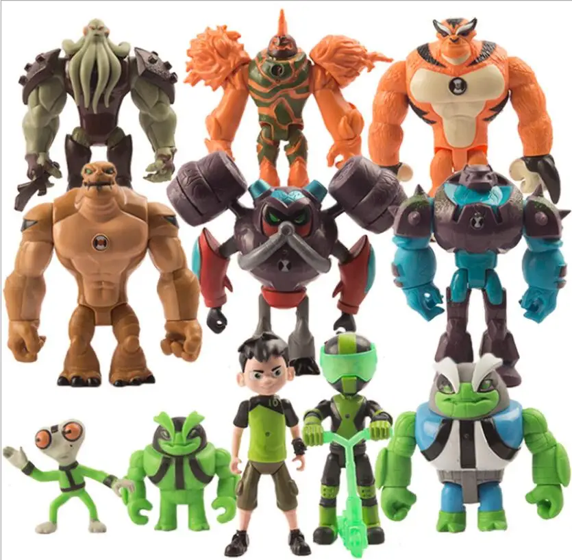 11 шт. Tennyson Diamondhead Alien X rith и т. Д. ПВХ figutas juguetes Kineceleran Heatblast juguete mo|Игровые фигурки