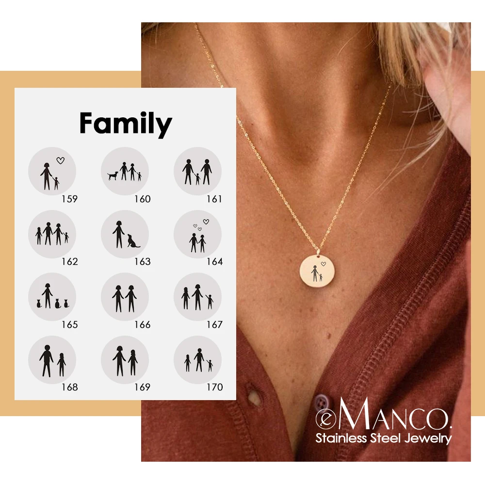 Женское ожерелье с подвеской eManco из нержавеющей стали 316L ювелирное изделие для