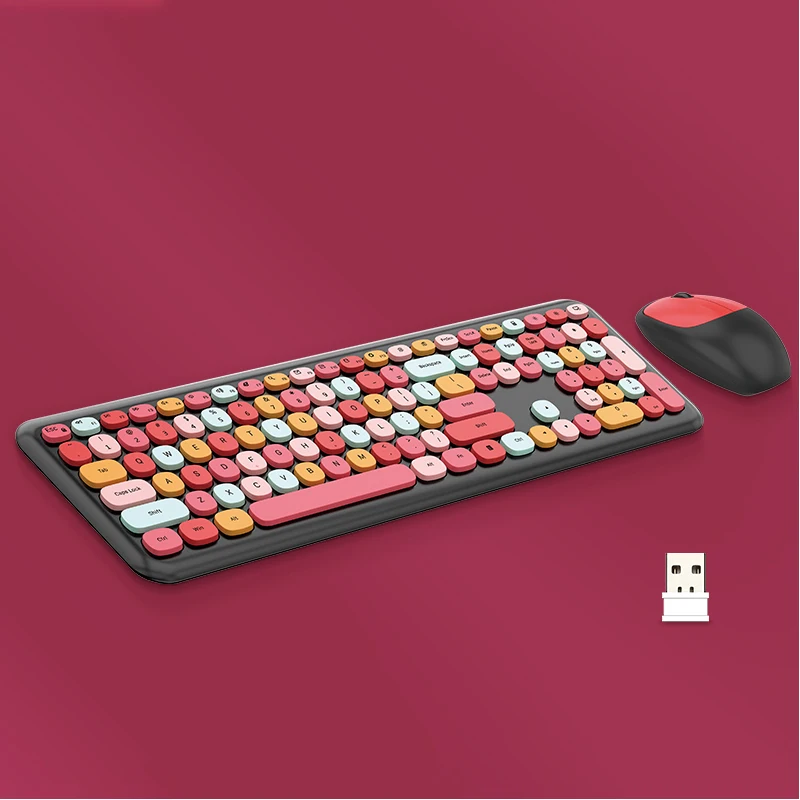 2.4G Wireless Keyboards No Mechanical Keyboard Multi Device Ergonomic Pink Keypads Compatible with Laptop Computer Accessories|Клавиатуры|