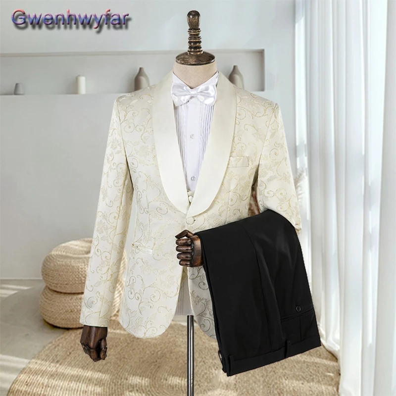 

Gwenhwyfar Custom Shawl Lapel Wedding Dress Suit For Men,Slim Fit Party Prom Ter Masculino,Three Pieces Set Groom Tuxedos 2021