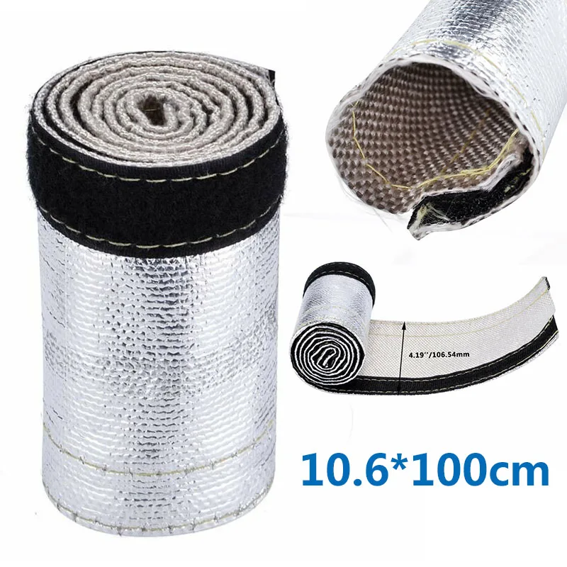 

Metallic Heat Shield Sleeve Insulated Wire Hose Cover Wrap Loom Tube 3.3Ft X 4.2 Car Accessories Sound Heat Insulation Cotton