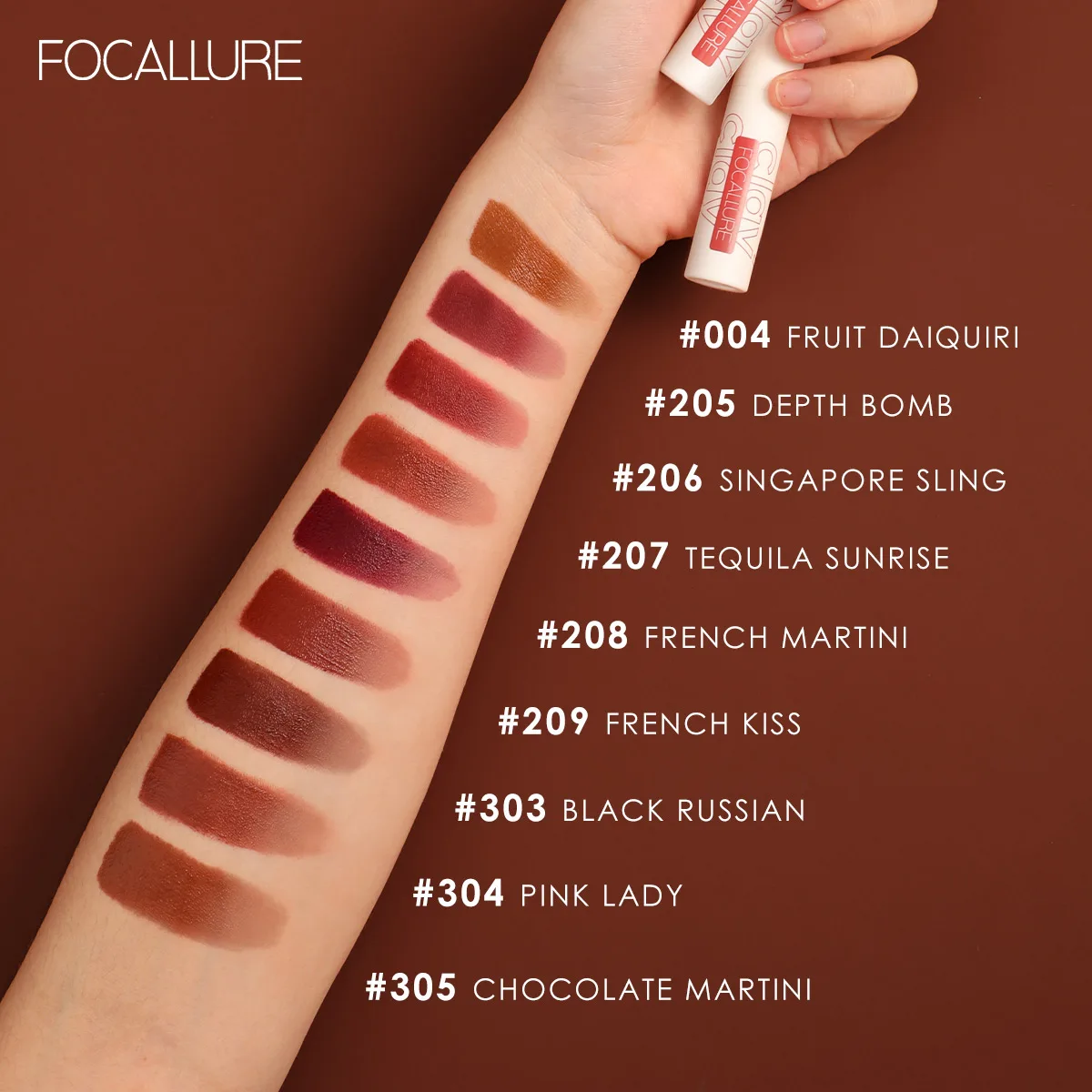 FOCALLURE Новый блеск для губ женщин Макияж бархатный Матовый жидкий тинт стойкая
