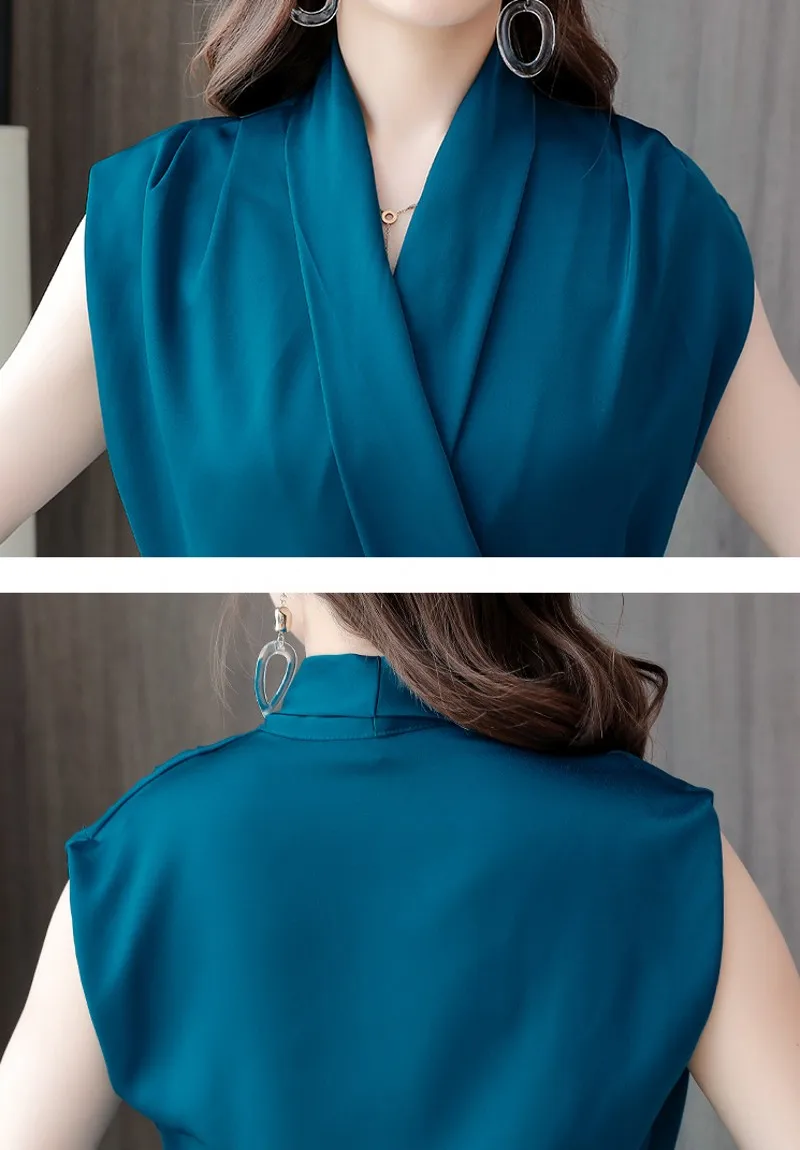 

2021 summer Women's European Chiffon sleeveless Casual Tops+ Fashion Wide Leg Pants 2 Piece Suit Set