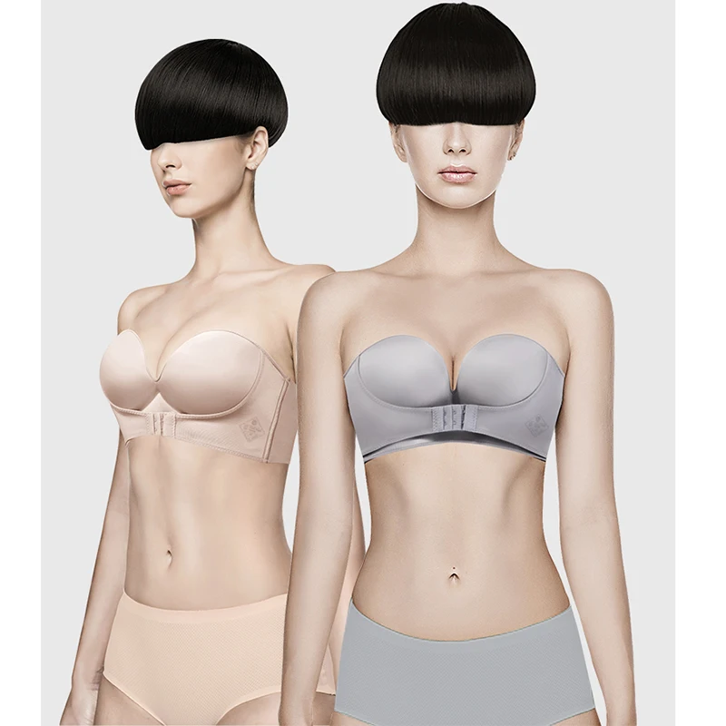 

Women Invisible Bras Sexy Push Up Wrap Bra Tube Top Underwear Lingerie for Female Brassiere Strapless Seamless Bralette ABC Cup