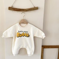 2021 winter newborn long sleeved clothes boys fashion go out keep warm infant girls cute letter jumpsuit romper 0 24 m