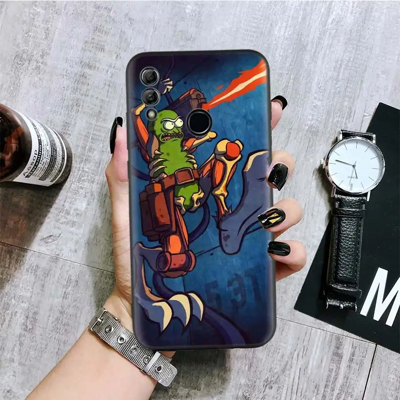 Рик и Морти рассольник черная крышка чехол для телефона для huawei Y9 Y5 Y6 Y7 Honor 10 9 Lite 9X8X8 S 8A фотоаппаратов моментальной печати 7S 7A 10i 20i V20 чехол