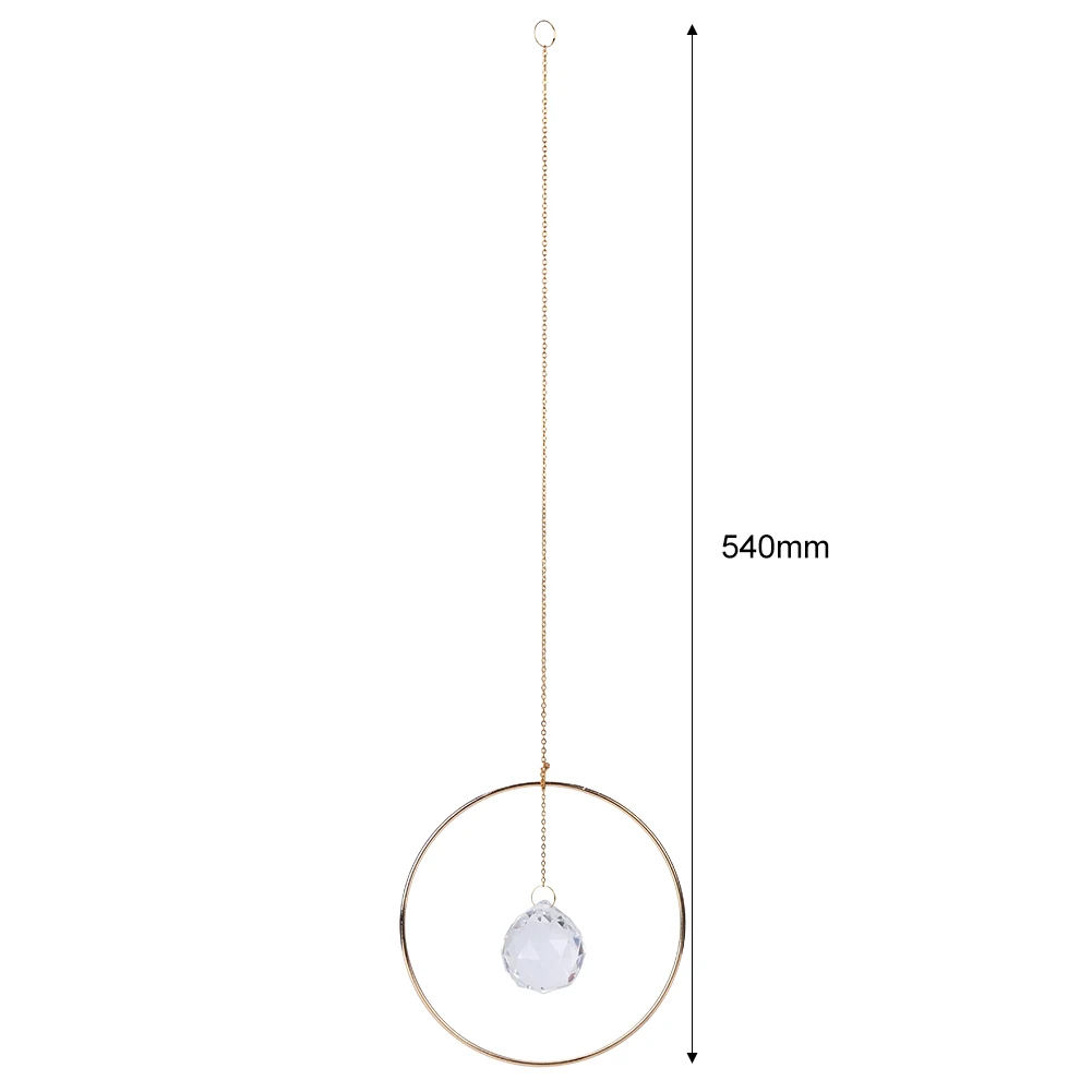 

Ball Iron Ring Crystal Suncatcher Prisms Hanging Rainbow Chaser Lighting Accessories Window Curtains Pendant Home Garden Decor