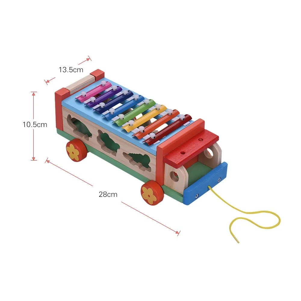 

Multifunctional Wooden Toy Car With 8 Notes Xylophone Glockenspiel Wooden Toy Instrument Toy 8 Notes Music Toy