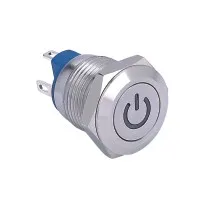 ELEWIND 12 мм Антивандальная Кнопка с коротким корпусом и символом питания (PM121F 10DT/J/R/12