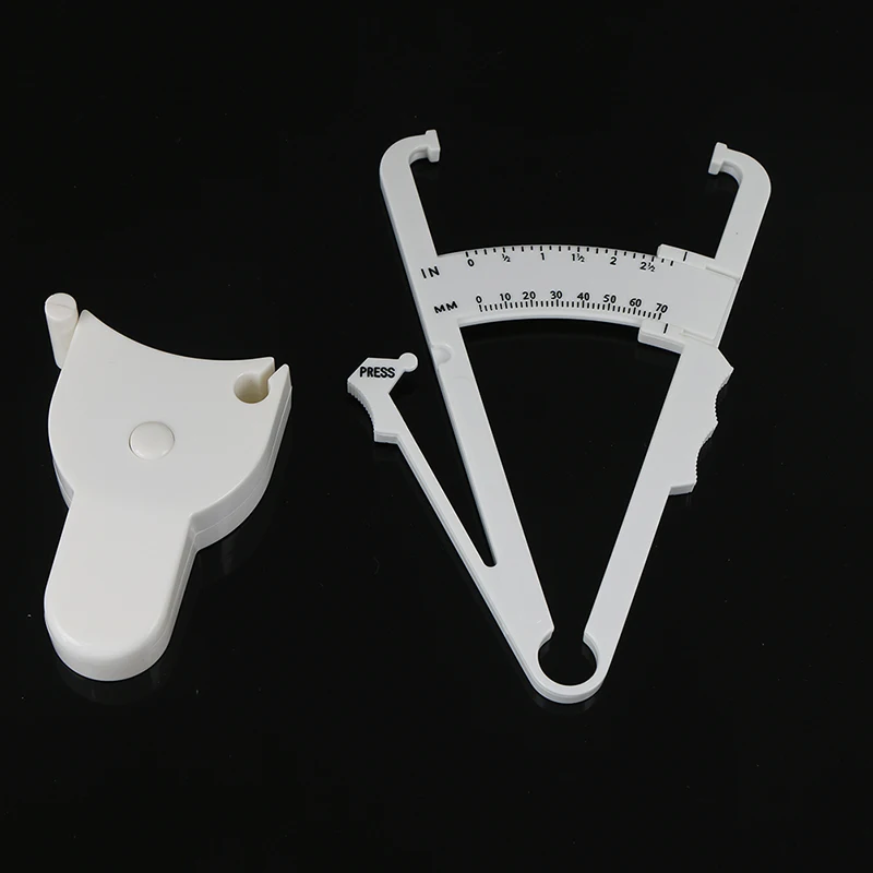 

2Pcs/Set White PVC Body Fat Caliper Measure Tape Tester Fitness For Lose Weight Portable Fitness Equipmnet For Body Building