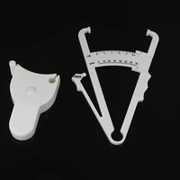 2pcsset white pvc body fat caliper measure tape tester fitness for lose weight portable fitness equipmnet for body building