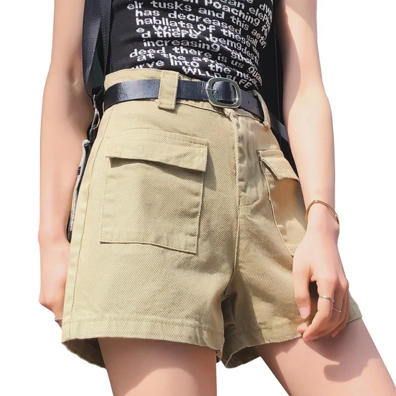 Короткие ковбойские шорты женские повседневные свободные брюки с высокой талией