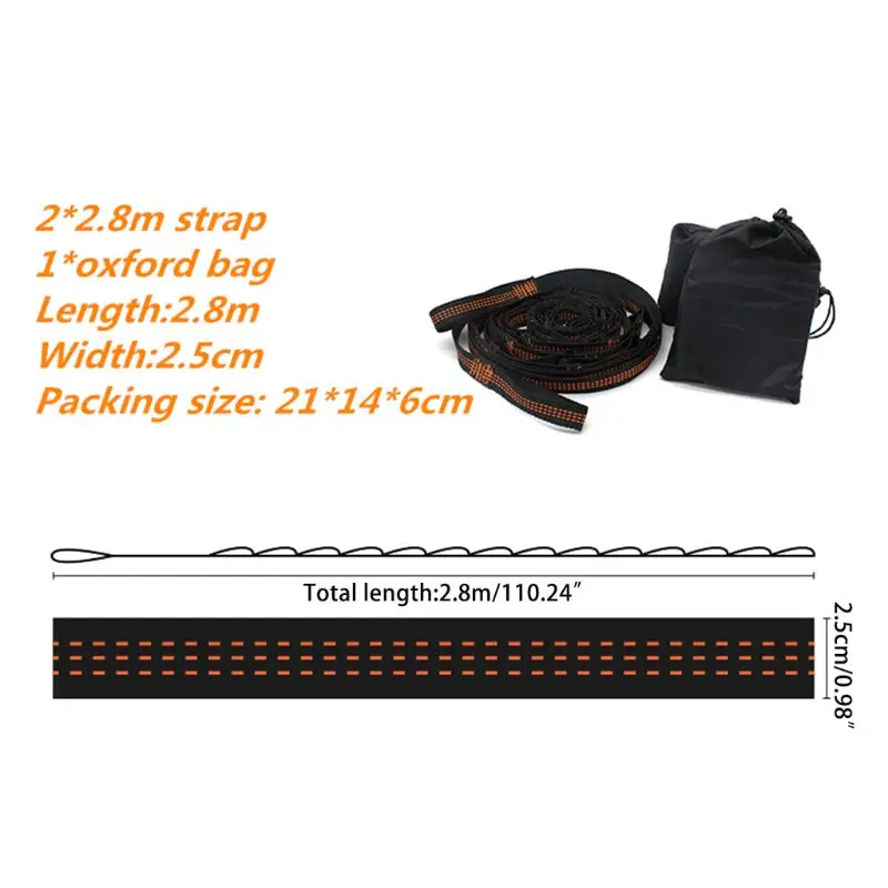 2pcs Super Strong Hammock Strap Hanging Belt Hamaca Hamak For Camping Traveling Portable Tree Rope | Спорт и развлечения
