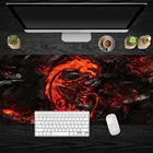 Резиновый коврик для мыши Red Dragon игра в игры для настольного ноутбука XXL, большой геймерский коврик для мыши с застежкой по краю 900x400 мм, коврик для клавиатуры и мыши для Lol