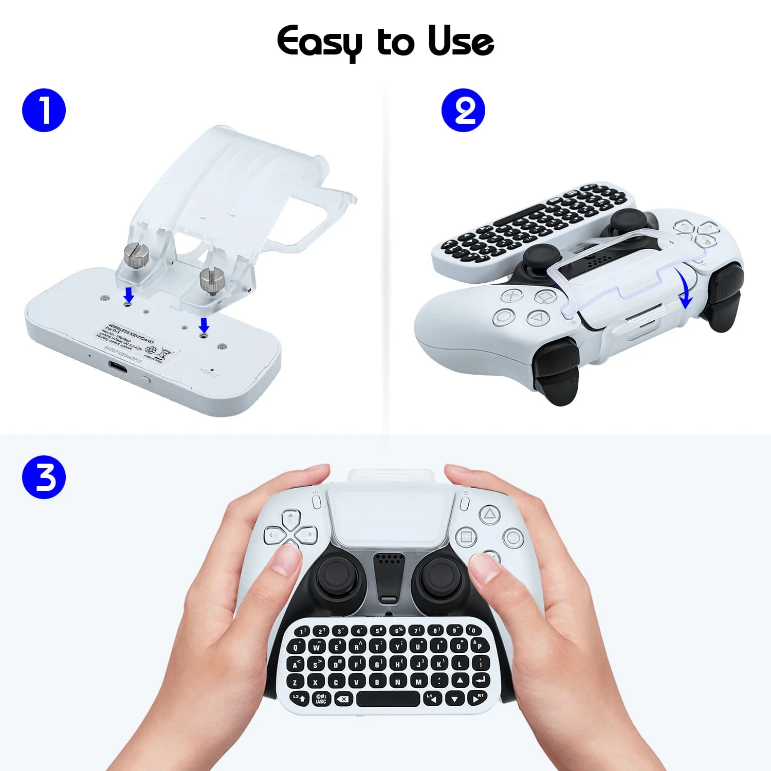 

Wireless keyboard for ps5 controller bluetooth-compatible external keyboard chat voice keyboard for playstation 5 game access