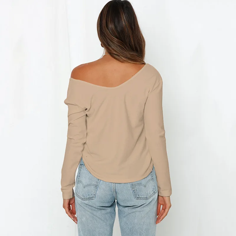 

Aurumn Winter Fashion Cross Knitted Tops Women Sexy Solid Full Sleeve V- Neck Top 2020 New