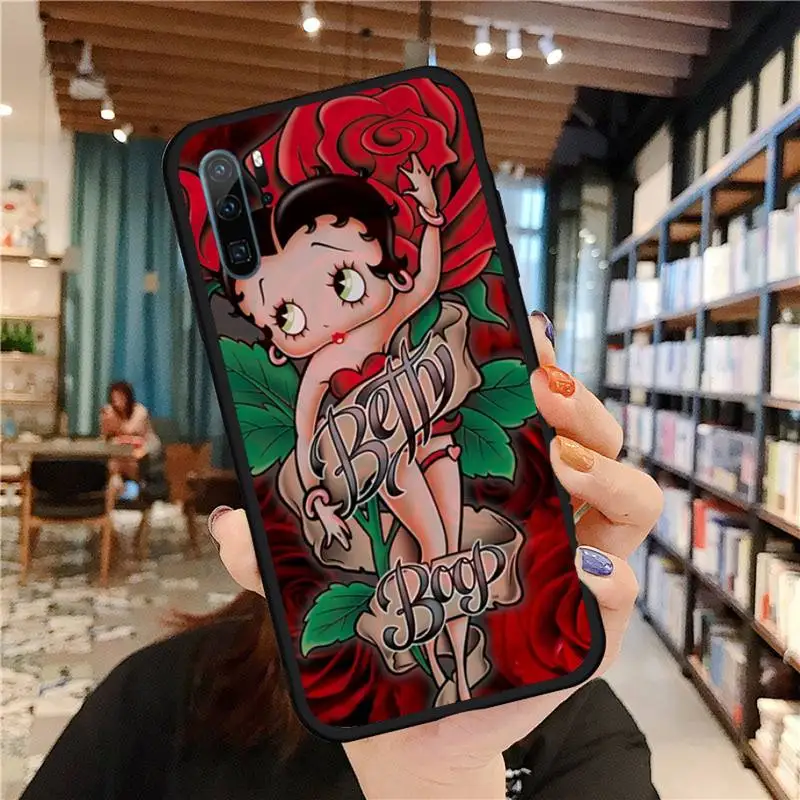 

Cartoon betty boop cute Phone Case For Huawei honor Mate P 9 10 20 30 40 Pro 10i 7 8 a x Lite nova 5t Soft Silicone Shell Cover
