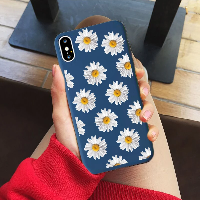 daisy soft silicone case for iphone x xr xs 11 pro max 7 8 6 6s plus 9 se2020 lovely cartoon floral solid color matte back cover free global shipping