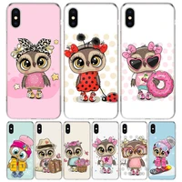 cute owl hearts lover silicon call phone case for apple iphone 11 13 pro max 12 mini 7 plus 6 x xr xs 8 6s se 5s cover coque