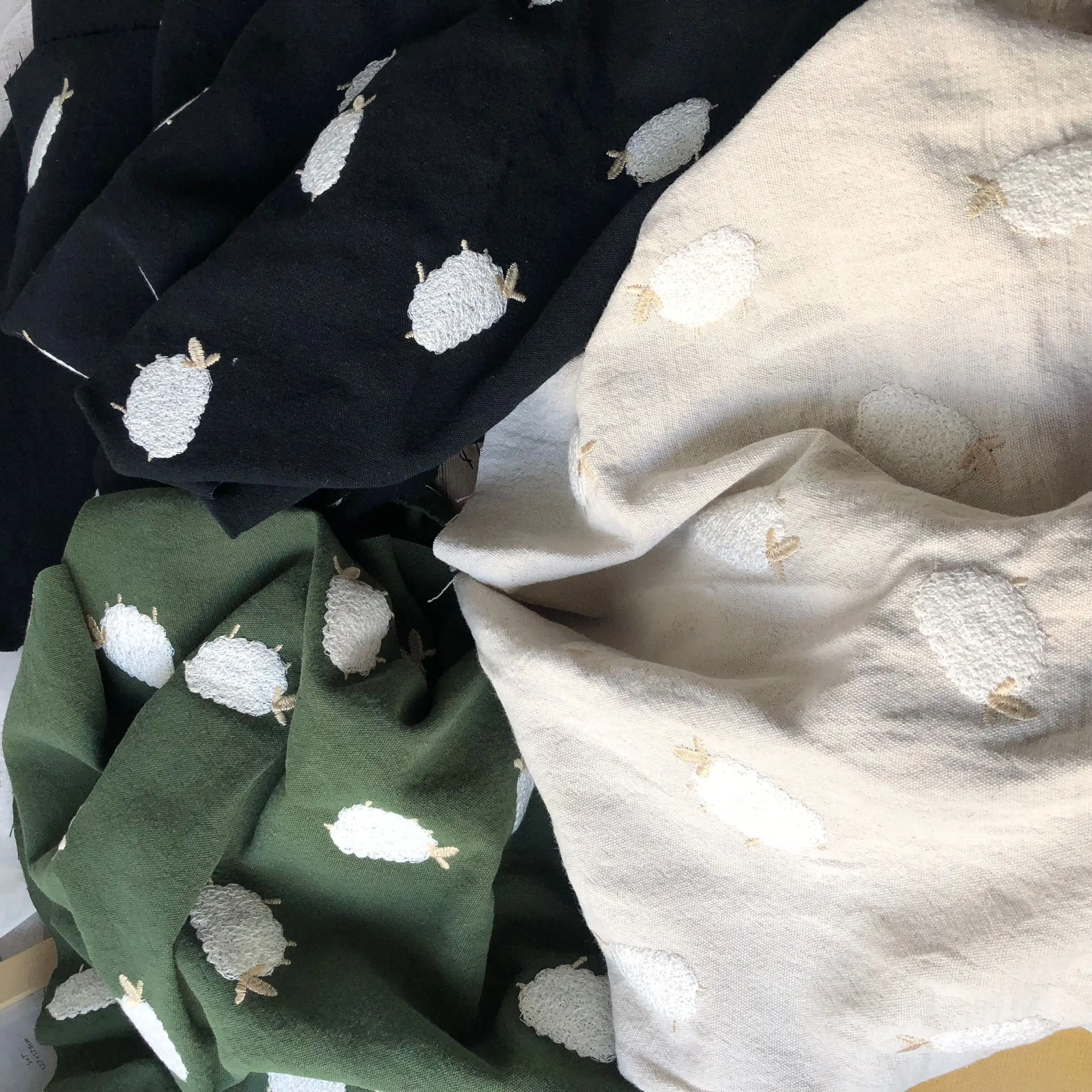 Маленькая овечка рубашки поло для детей хлопковые и льняные ткани DIY ручной