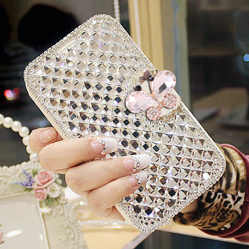 

Luxury Elegant Bling Cover For iPhone X Xr Xs 11 12 Pro Max Cute Wallet Flip Leather Case For iPhone 7 8 6S 6 Plus 5S SE 12 Mini