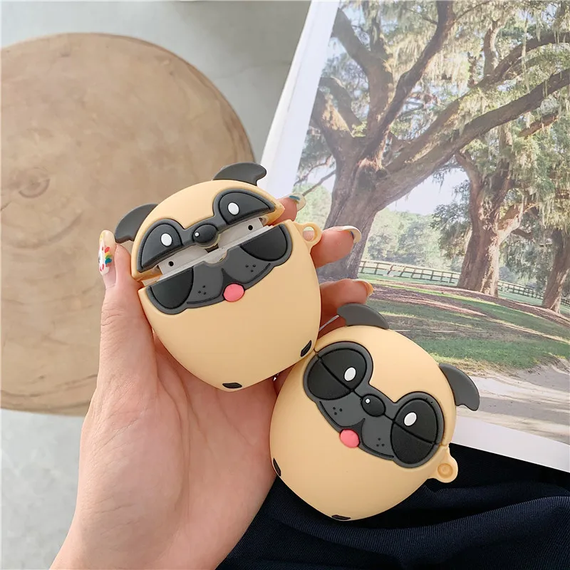 

For AirPod 1 2 Case 3D Brazil Dog Pug Cartoon Soft Silicone Earphone Cases For Apple Airpods Pro Case Cute Cover Funda