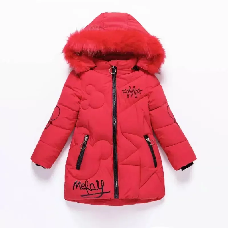 

Baby girl clothes 3-12 years old winter padded jacket warm jacket fashion children's hooded jacket girls faux fur jacket