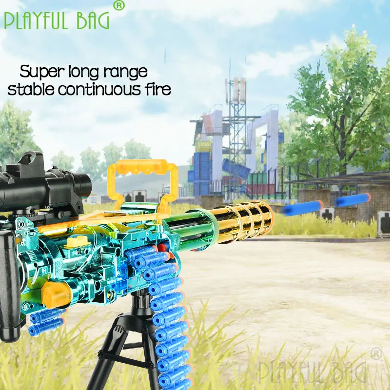 Outdoor sports gold Gatling soft bullet gun electric continuous fire children's toy boy chicken model gift nd13 | Игрушки и хобби