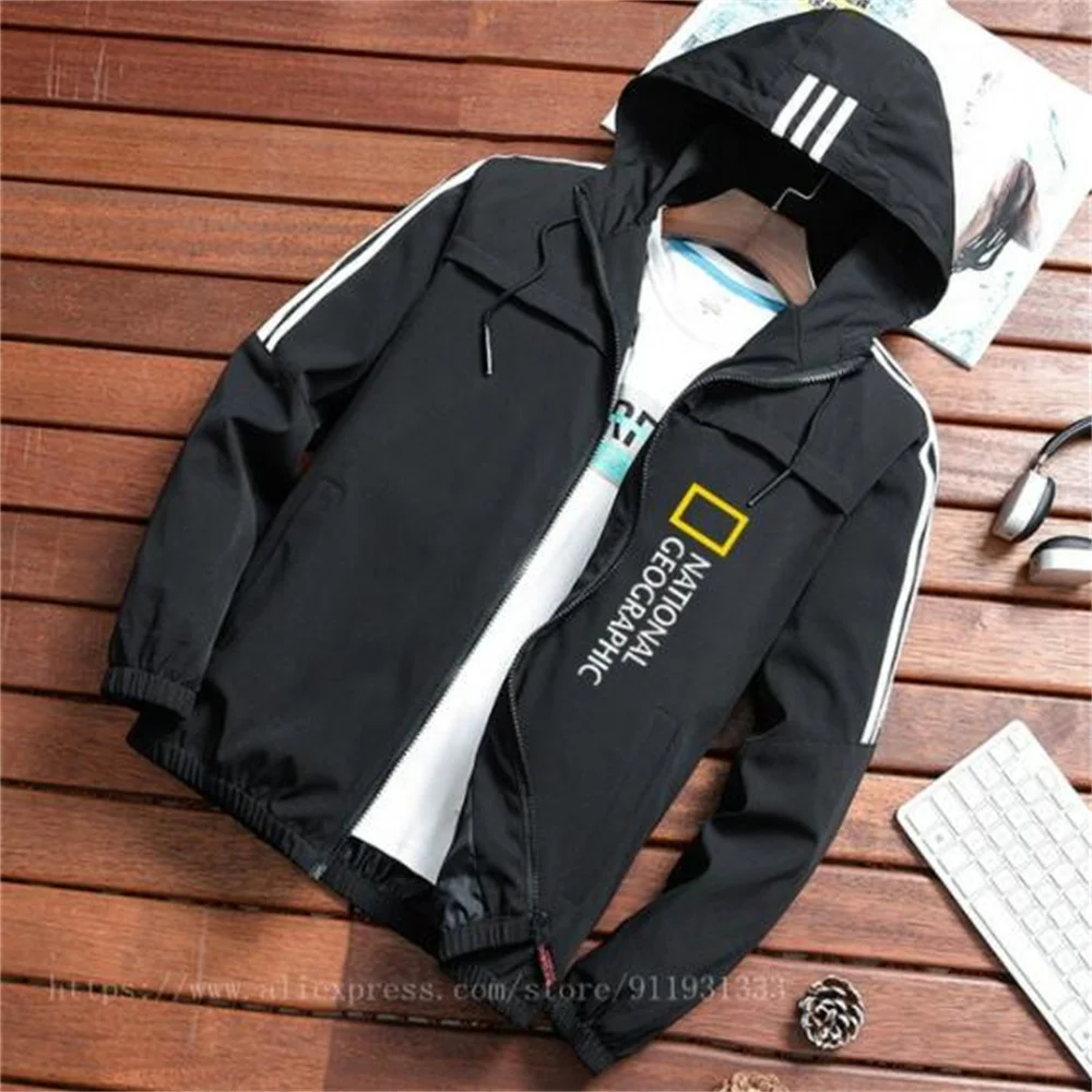 

Мужская ветровка с капюшоном National Geographic, модная уличная одежда