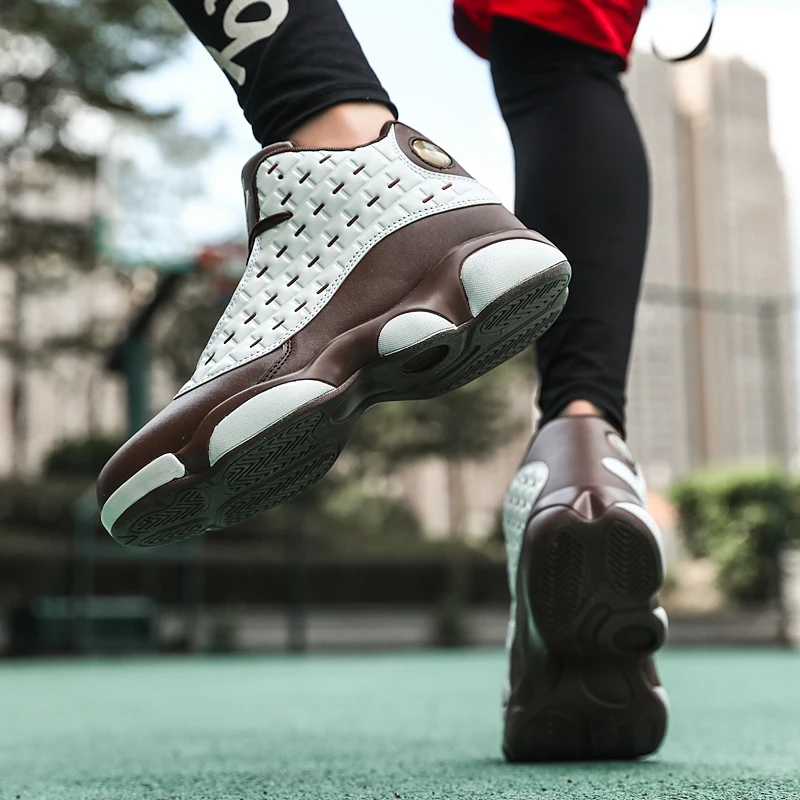 Мужская баскетбольная обувь в стиле ретро Женские высокие противоударные