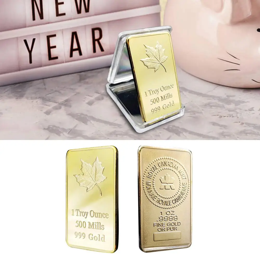 Rectangular Coins Canadian Gold Maple Leaf Coin 2021 Commemorative For Decoration Souvenir Gift Collection | Дом и сад