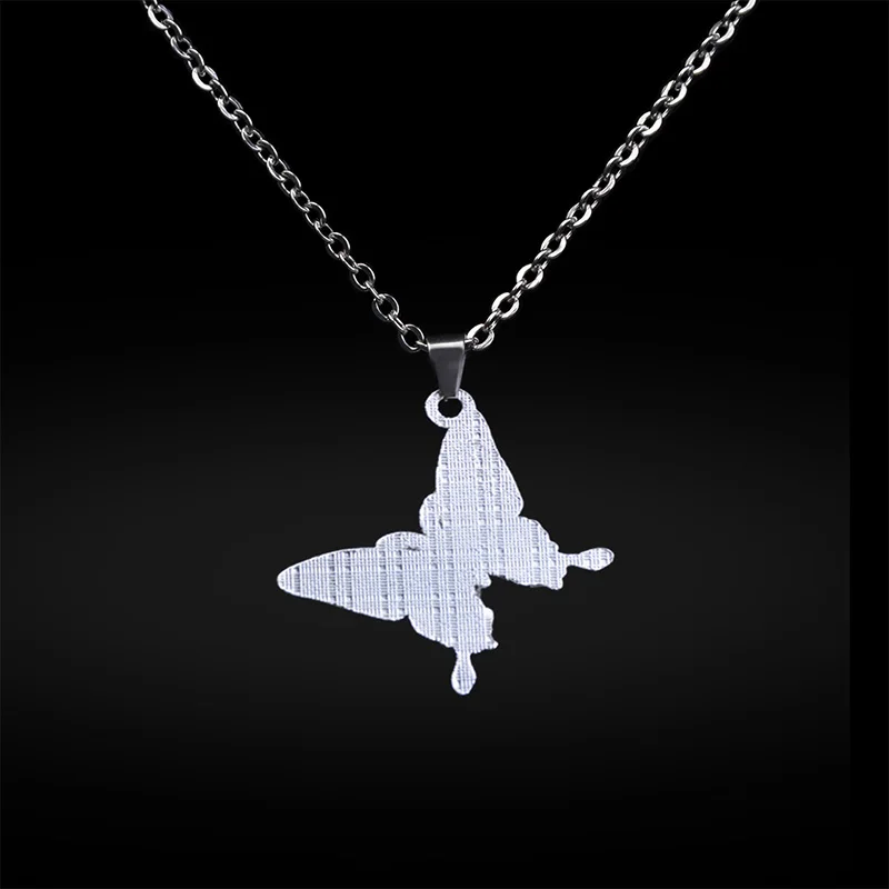 

Butterfly Necklace for Women Temperature Control Color Change Emotion Necklaces Stainless Steel Butterflys Pendant Jewelry Gift