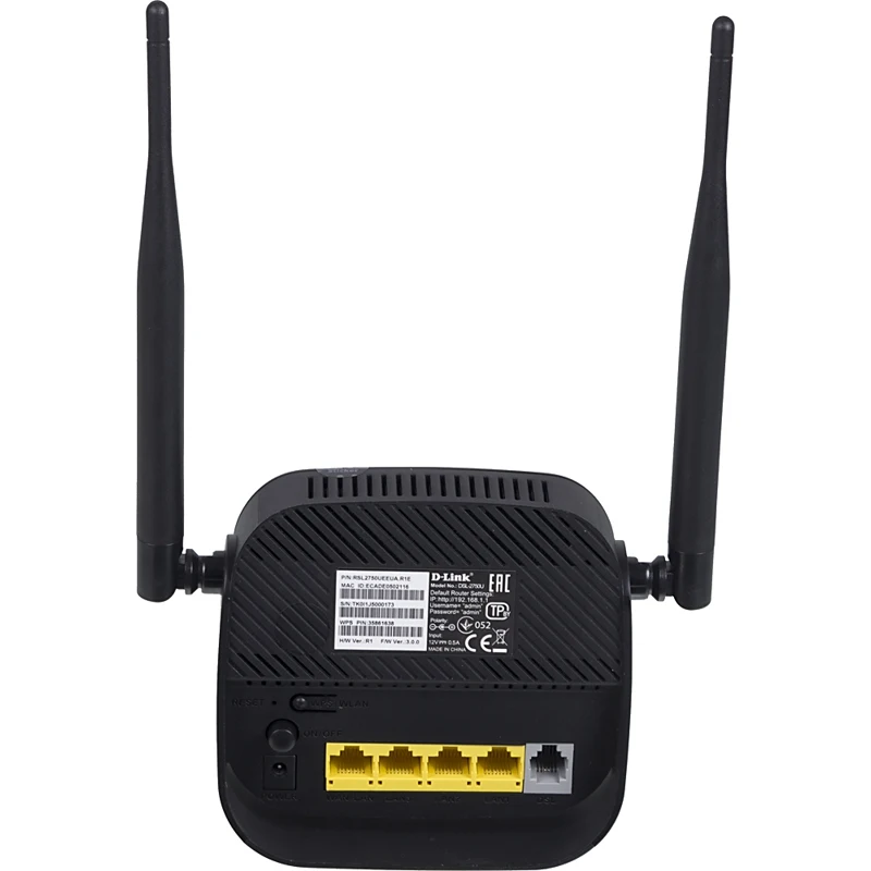 Роутер беспроводной D Link DSL 2750U (DSL 2750U/R1A) ADSL черный|Беспроводные роутеры| |