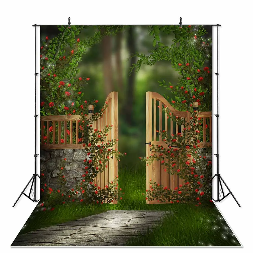 Фея фотографии фонов цветочный сад Алиса в стране чудес вечерние ребенка