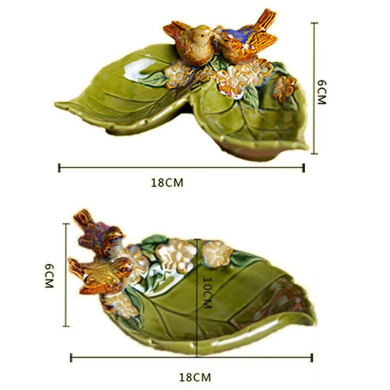 Керамический поднос с двумя птицами в скандинавском стиле тарелка для хранения