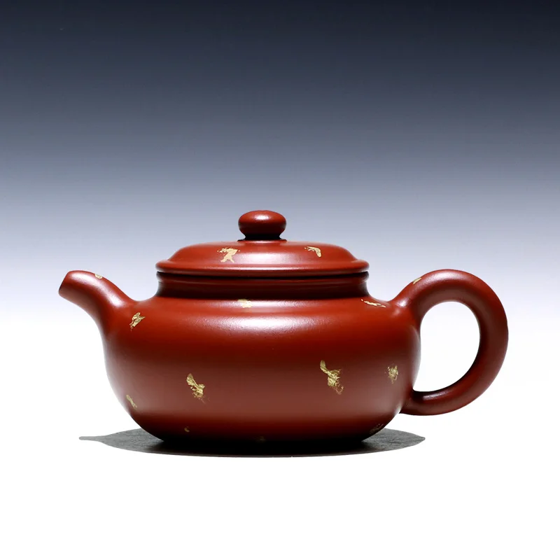 

★Два 】 yixing рекомендуемый чистый ручной чайник домашний сковорода Ye dahongpao разбрызгиваемый золотой античный 220 см3