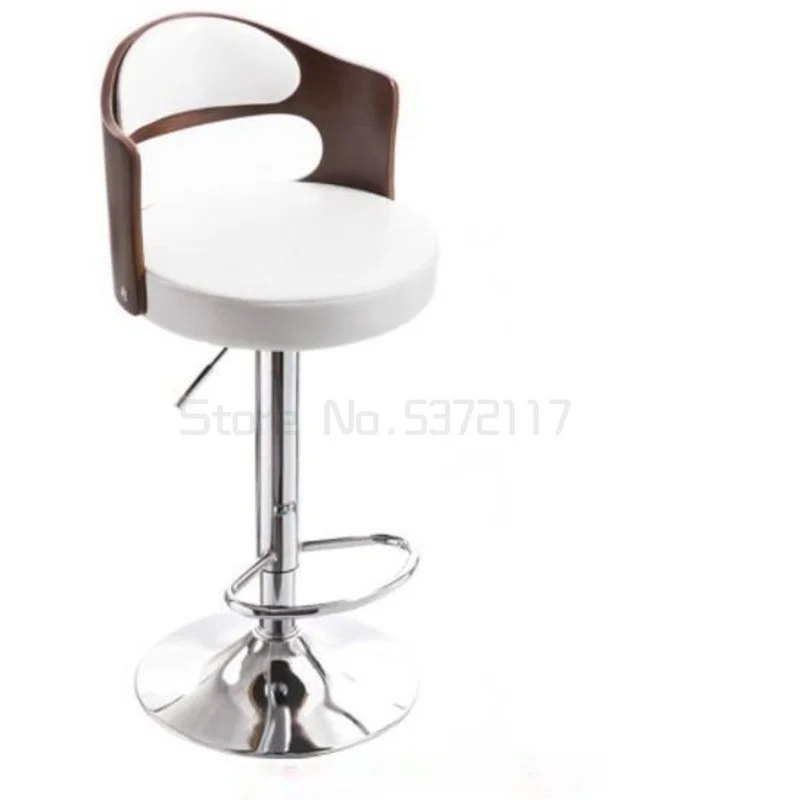 

Барный стул с подъемной спинкой из массива дерева, высокий стул для ног, современный простой железный барный стул для дома